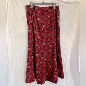 Women’s vintage 90’s Christopher & Banks red floral maxi skirt in a size 12